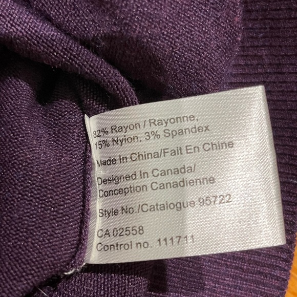 Plum Button down Cardigan, Size Medium - Picture 6 of 8